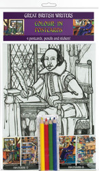 Colour-in Postcards - Great British Writers