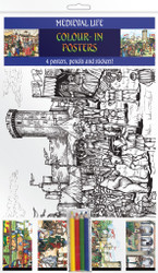 Colour-in Posters - Medieval - Medieval Life