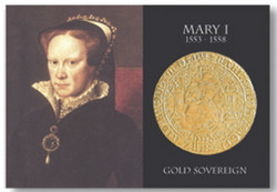 Reproduction Coin - Tudor - Mary I Gold Sovereign - Packaged