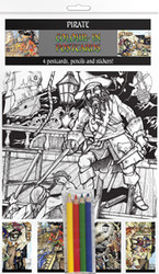 Colour-in Postcards - Pirate