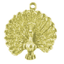 Gold Plated Pewter Pendant - Victorian - Peacock