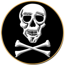 Domed Coaster - Pirate - Skull and Crossbones