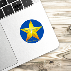 example of the Star Message Sticker on a laptop