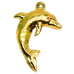 Gold Plated Pewter Pendant - Roman - Dolphin