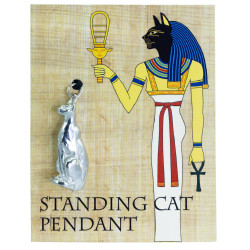 Pewter Pendant- Egyptian - Standing Cat