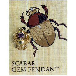 Gold Plated Pewter Gem Pendant - Egyptian - Scarab