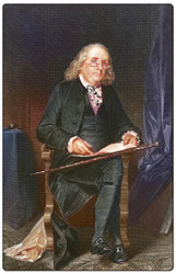 Adhesive Stickers - American Revolution - Benjamin Franklin - Rectangular