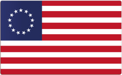 Adhesive Stickers - American Revolution - Betsy Ross Flag - Rectangular