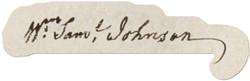 Adhesive Stickers - American Revolution - Wm. Saml. Johnson Signature