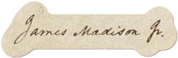 Adhesive Stickers - American Revolution - James Madison Jr Signature