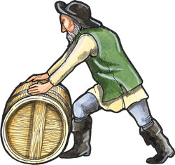 Cutout Magnets - Pirate - Smuggler with Barrel