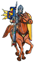 Cutout Magnets - Anglo Saxon & Norman - Knight with Pennant