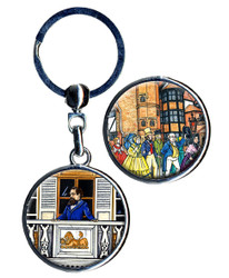 Double-sided Keyring - Dickens on Balcony