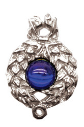 Pewter Gemmed Pendant - Roman - Laurel Wreath