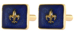 Blue enamelled fleur cufflinks