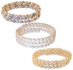 White rice pearl coil bracelet
