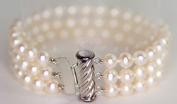 3 row graduated pearl necklace 4mm-8.5mm