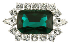 British Crown of India emerald crystal brooch