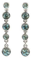 Aqua blue Crystal fringe tiara earrings