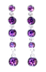 Amethyst Crystal fringe tiara earrings