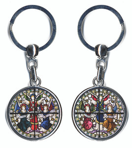Round Chrome Lensed Keyrings - Repeat Custom Design Round Chrome Lensed Keyrings - Repeat Custom Design