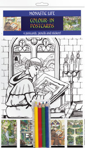 Colour-in Postcards - Medieval - Monastic Life