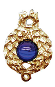 Gold Plated Gemmed Pendant - Roman - Laurel Wreath