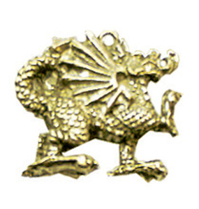 Gold Plated Pewter Pendant - Medieval - Dragon