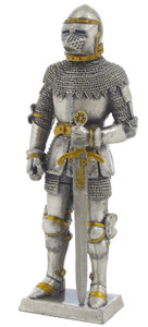 Solid Hand Cast Metal Knight - C15th Knight in Bascinet Helmet Solid Hand Cast Metal Knight - C15th Knight in Bascinet Helmet