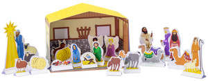 Example of the Nativity Colour In Scene set up, with the 25 figures/animals and the stable assembled. Example of the Nativity Colour In Scene set up, with the 25 figures/animals and the stable assembled.