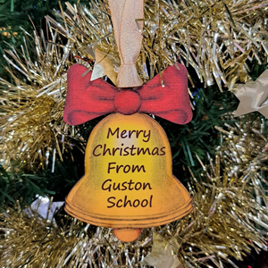 Wooden Bell Christmas Decoration hanging on the Christmas tree Wooden Bell Christmas Decoration hanging on the Christmas tree