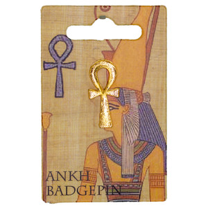 Gold Plated Pewter Badgepins - Egyptian - Ankh Packaging