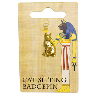 Gold Plated Pewter Badgepins - Egyptian - Cat Packaging