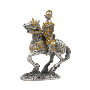 Solid Hand Cast Metal Knight - C16th Mounted Knight Solid Hand Cast Metal Knight - C16th Mounted Knight