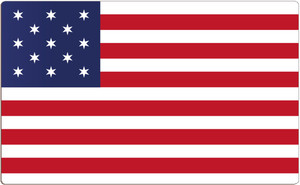 Adhesive Stickers - American Revolution - Hopkinson Flag - Rectangular Adhesive Stickers - American Revolution - Hopkinson Flag - Rectangular