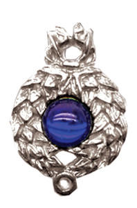 Pewter Gemmed Pendant - Roman - Laurel Wreath