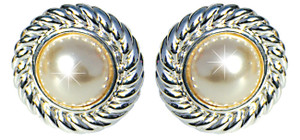 Small faux silver plated earrings