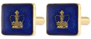 Blue enamelled crown cufflinks Blue enamelled crown cufflinks