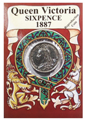 Reproduction Coin - Victorian - Sixpence - Packaged