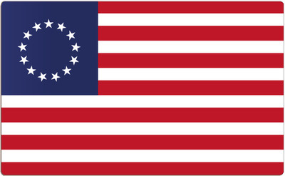 Adhesive Stickers - American Revolution - Betsy Ross Flag - Rectangular