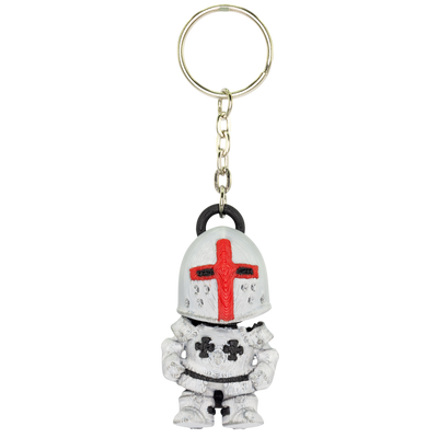 WigglyThingz - Knight In Full Colour PLA, Red Accent Keyring