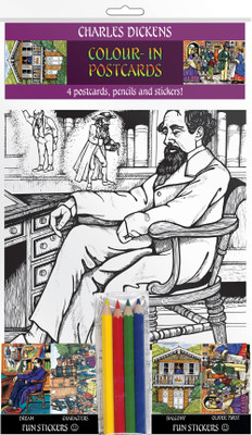 Colour-in Postcards - Victorian - Charles Dickens