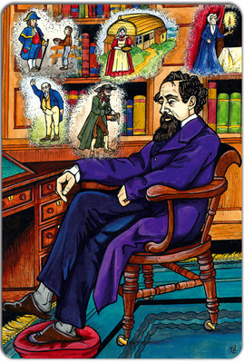 Flexible Rectangular Magnets - Victorian - Charles Dickens
