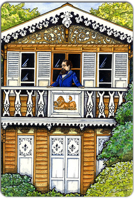 Flexible Rectangular Magnets - Victorian - Dickens on Balcony
