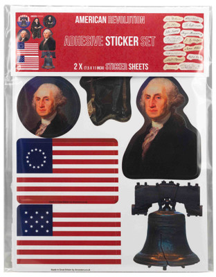 2 sheets of American Revolution stickers packaged