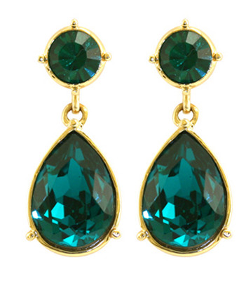 Angelina Jolie emerald crystal drop earrings