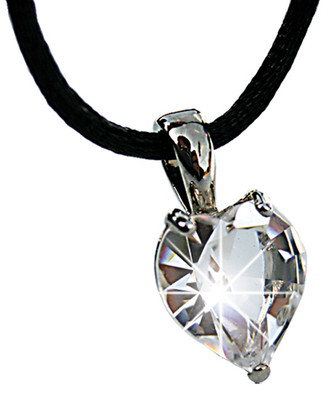 Heart rhodium plated pendant