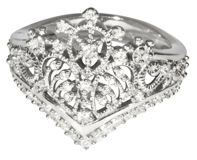 Tiara Ring No 3. Bohemian Crystals - Brass/Silver Plated