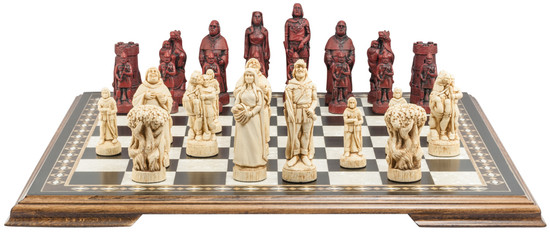 Robin Hood - Burgundy & Ivory Chess Set