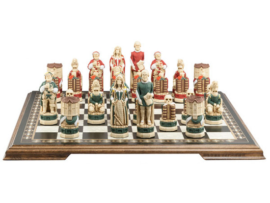 Shakespeare & the Globe - Hand Painted Chess Set